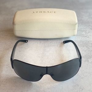Versace Shield Sunglasses with Medusa on Temples